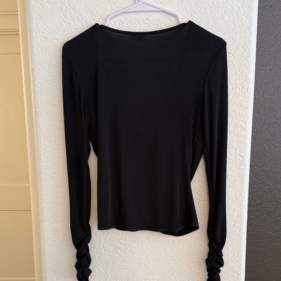 Free People Elegant Black Gathered Blouse - Picture 3 of 3